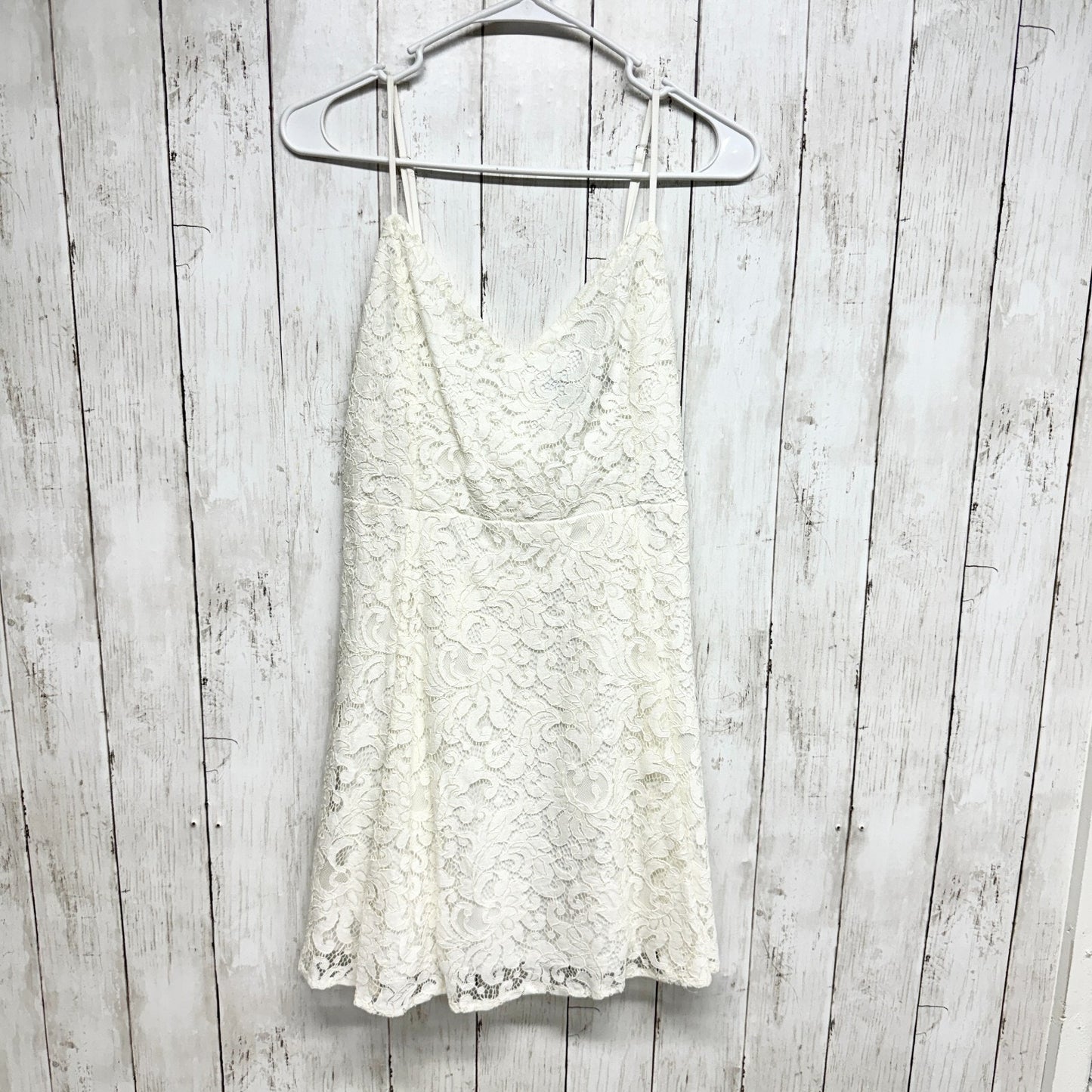 LULUS Dress Women Size M Easy Love White Lace Skater Adjustable Strap NEW