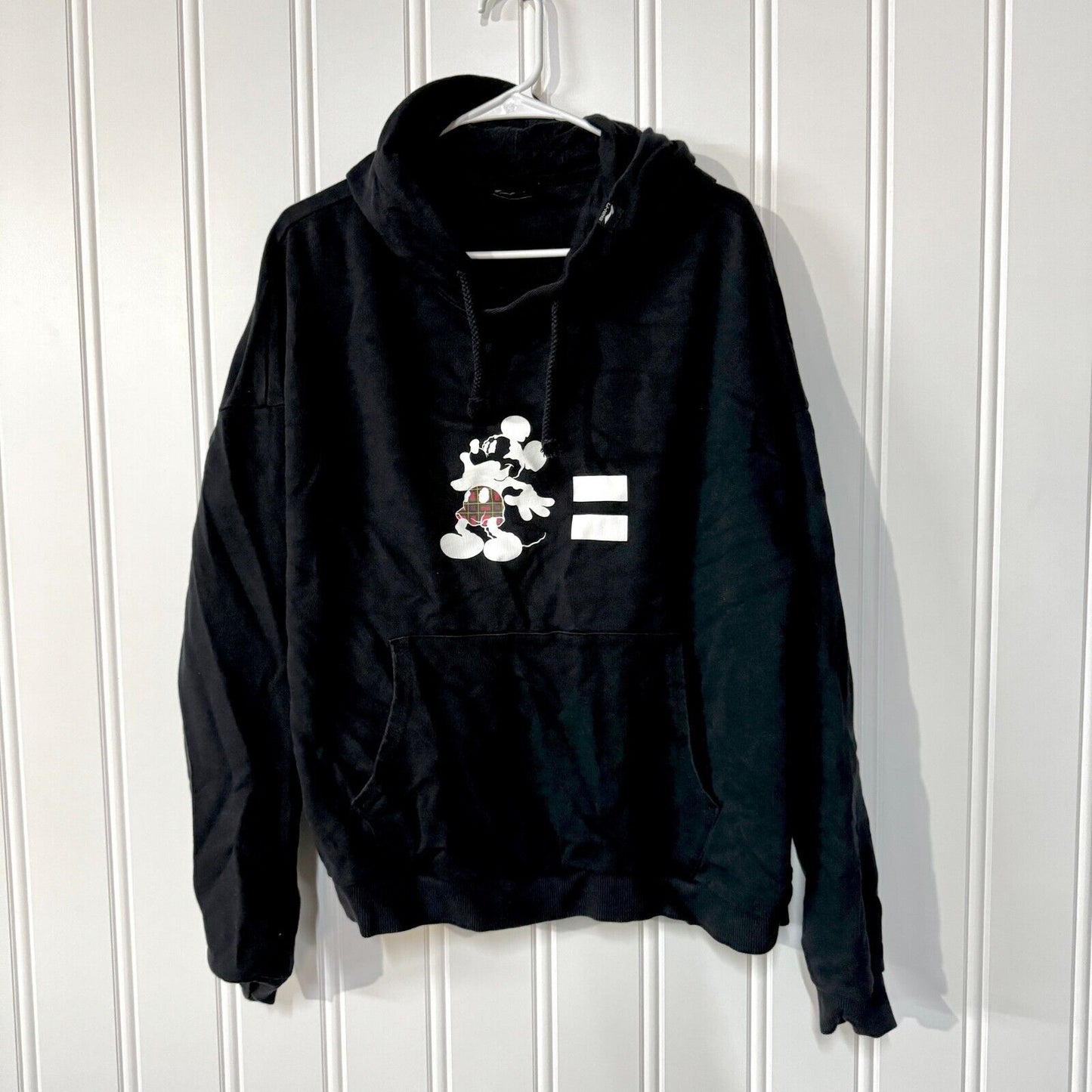 LINING X DISNEY Men Size M Black Hooded Mickey Christmas Printed Black Thick