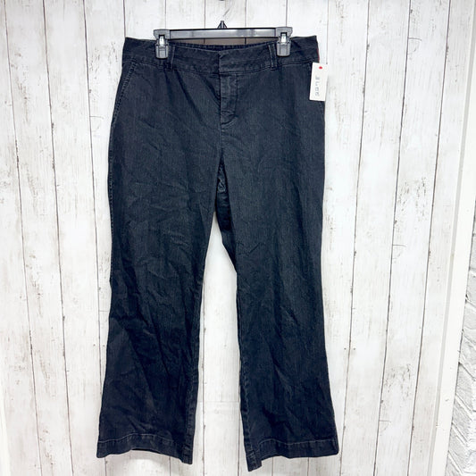 Coldwater Creek Pants Women P14 Dark Black Wash Denim Wide Flared Leg Jeans