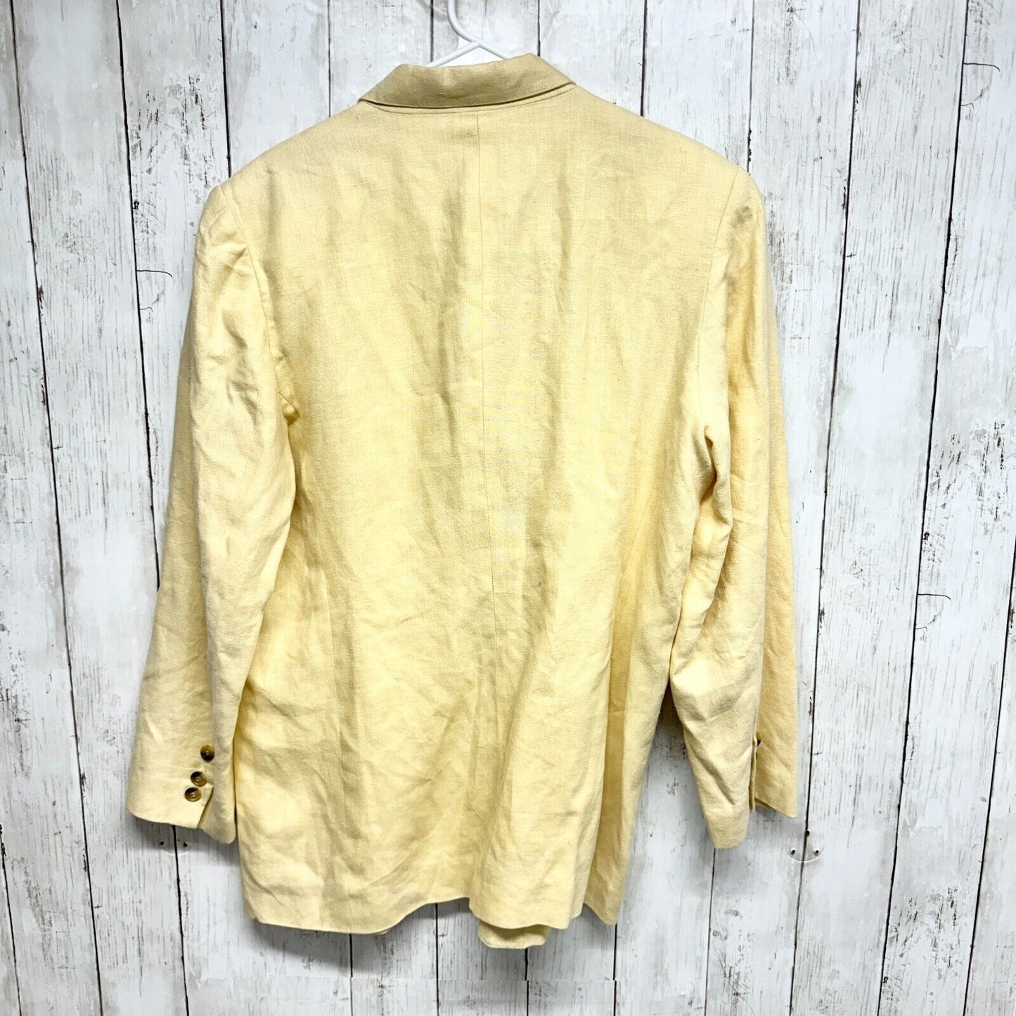 Clifford & Willis Suit Jacket Women Size 8 Yellow Single Breasted 100% Linen