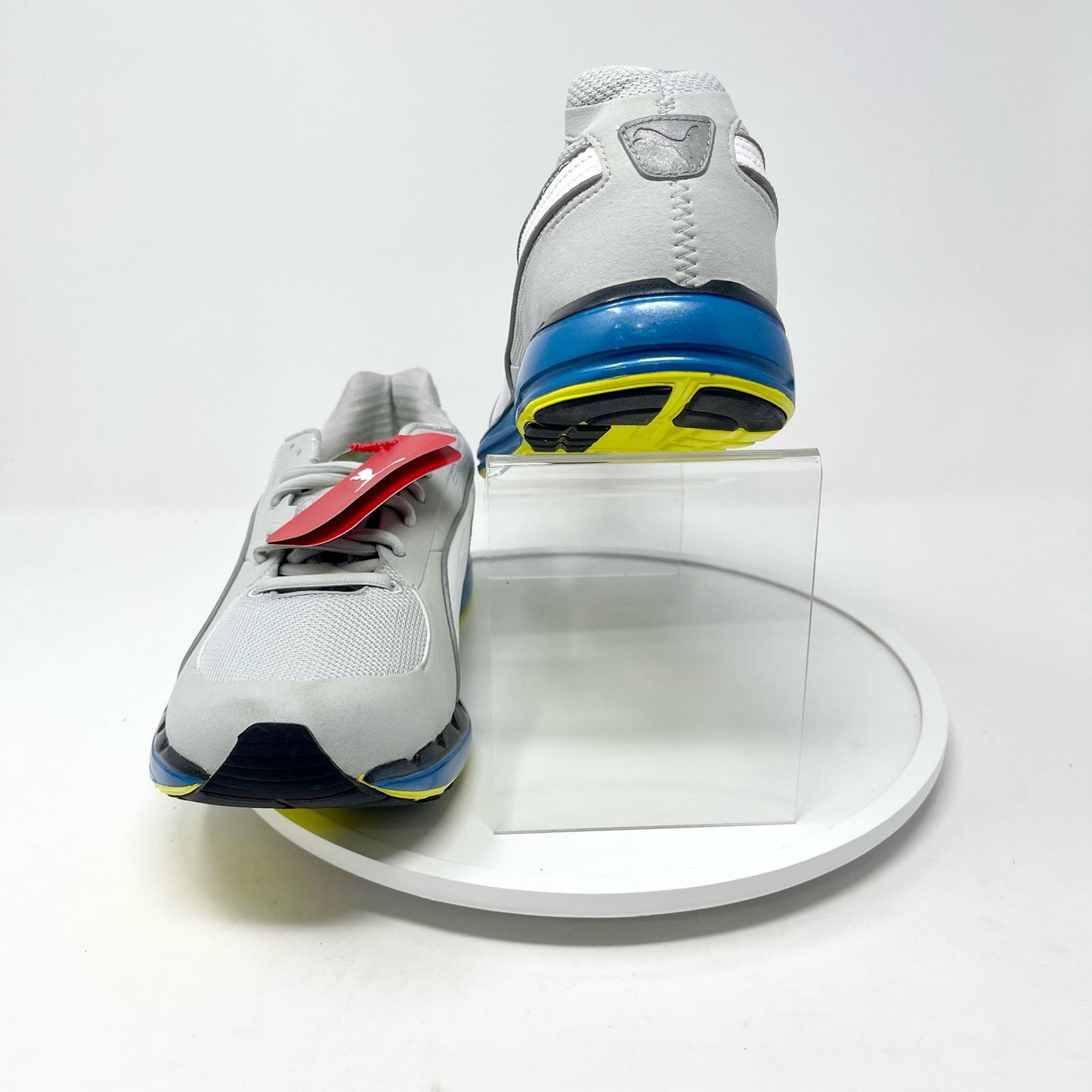 Puma Womens BioRide Gray, White & Blue Athletic cross Country Running Shoe  8.5