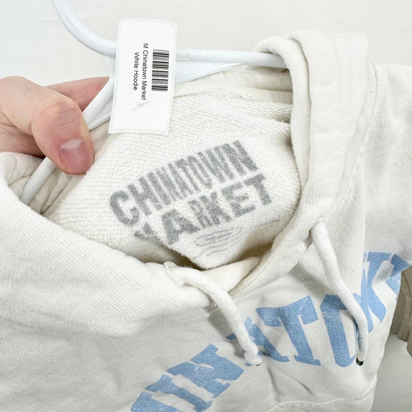 CHINATOWN MARKET Hoodie Mens Size Medium 100% Cotton White Graphic Logo Street