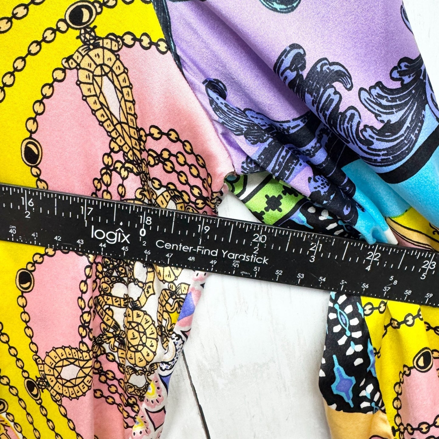 Hale Bob Dress Women Size Small Multicolor Chiffon V-Neck Long Sleeve Mini Event