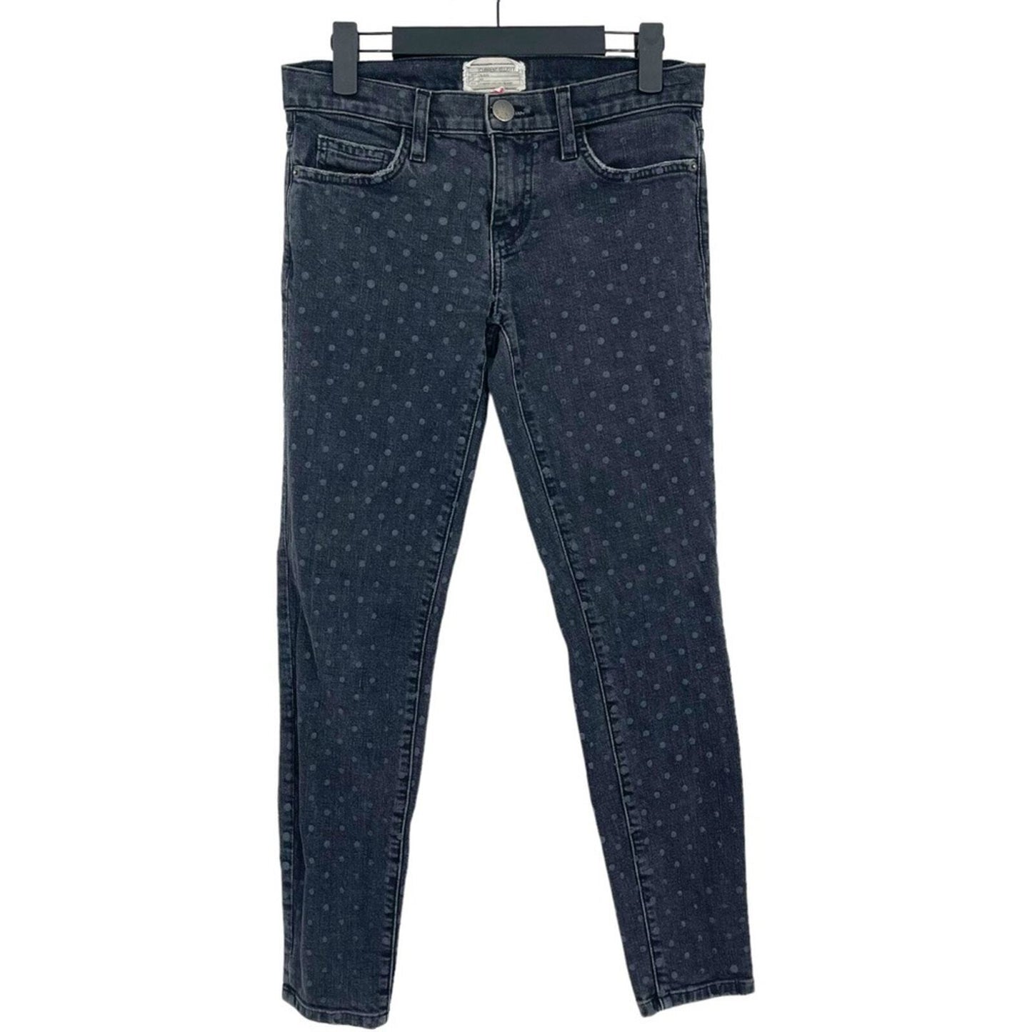 CURRENT/ELLIOT Jeans Women Size 25/0 Skinny Black Poka Dot Mid Rise Comfort