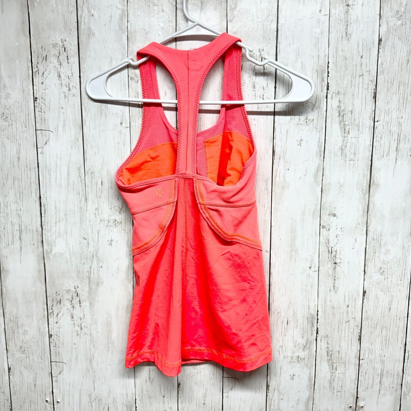 LULULEMON Women's Size 4 Coral Orange Halter Power Up Tank Athletic Yoga Spandex