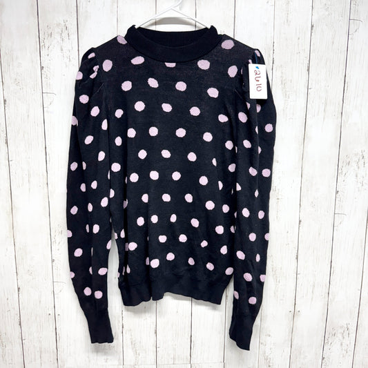 Who What Wear Sweater Women Size Small Polka Dot Mock Neck Long Sleeve Blouse