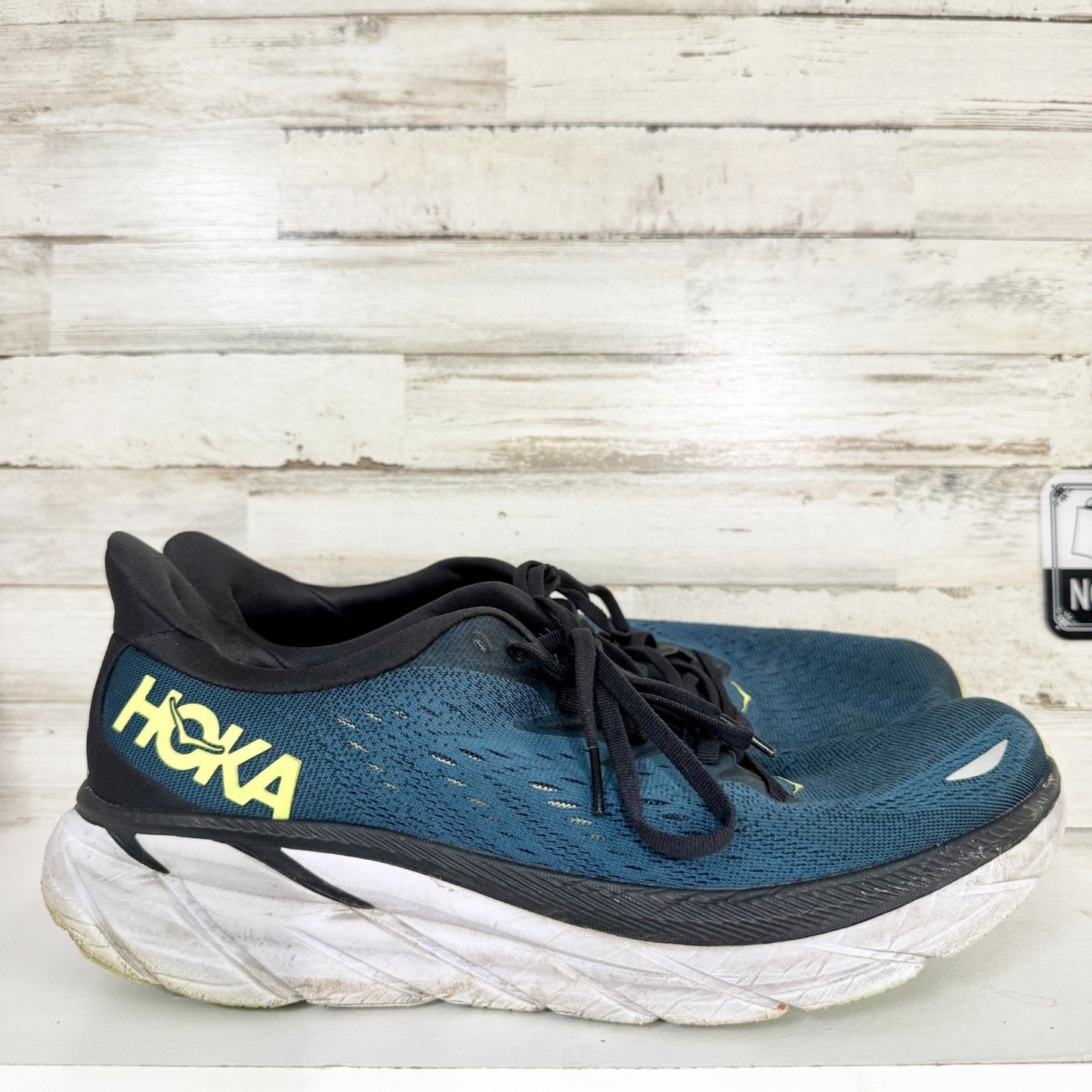 Hoka Shoes Men Size 11.5D Dark Teal Blue Clifton 8 Sneaker Training Running Gym
