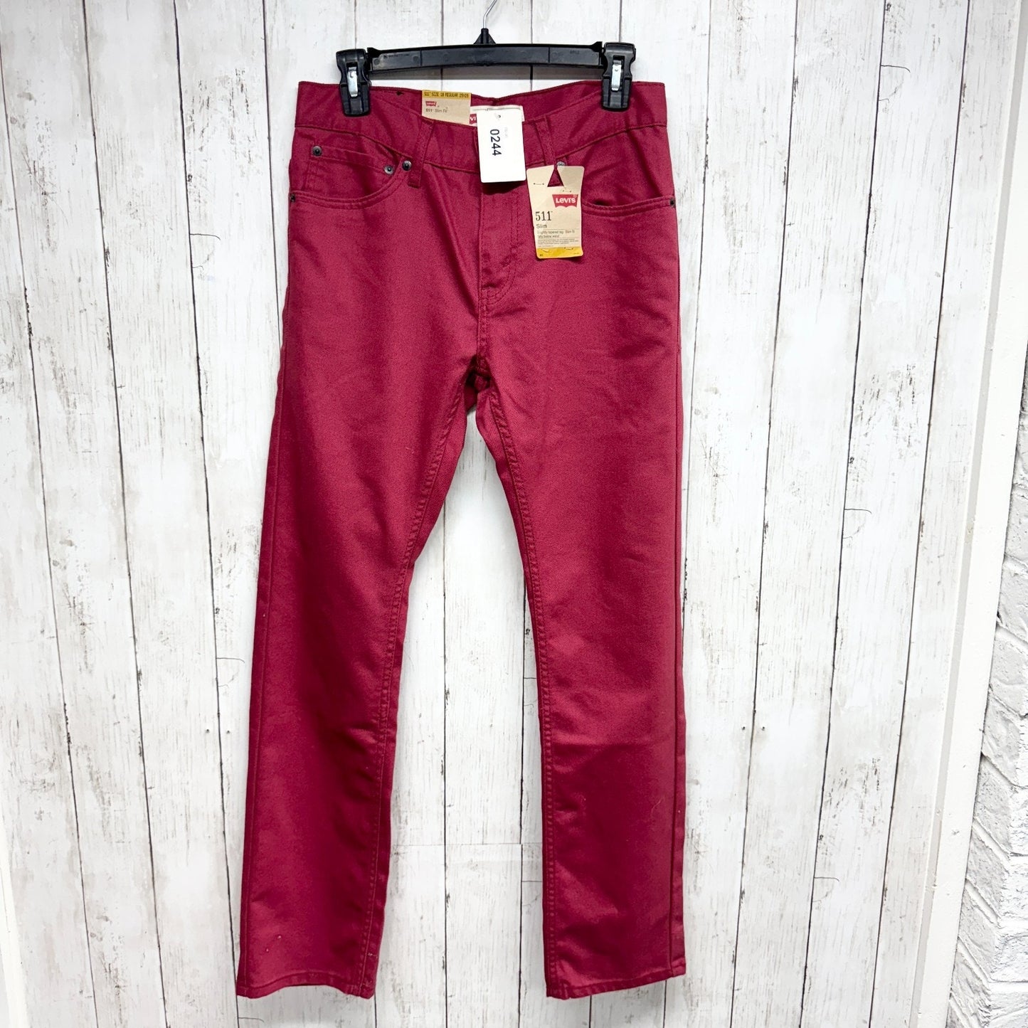 NEW Levi's Pants Men Size 18 Regular 29X29 511 Red Slim Fit Tapered Leg Jean