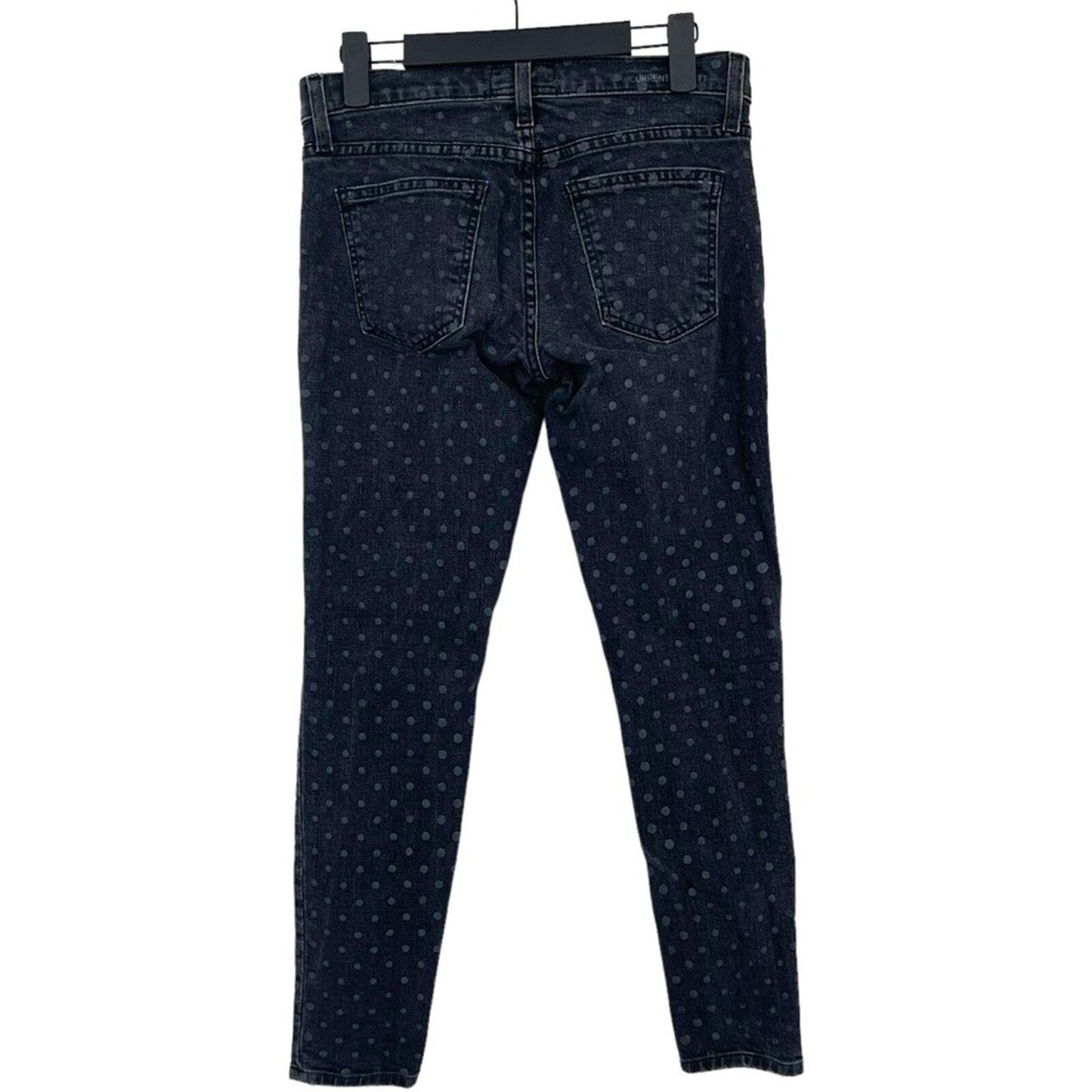 CURRENT/ELLIOT Jeans Women Size 25/0 Skinny Black Poka Dot Mid Rise Comfort