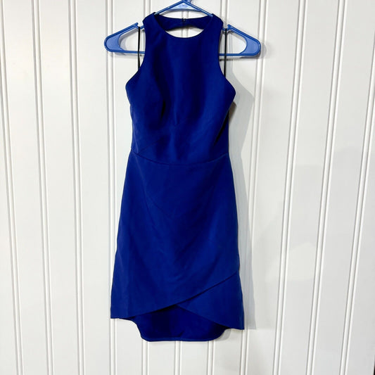 Keepsake The Label Royal Blue Halter Neck Asymmetrical Mini Dress Size Small