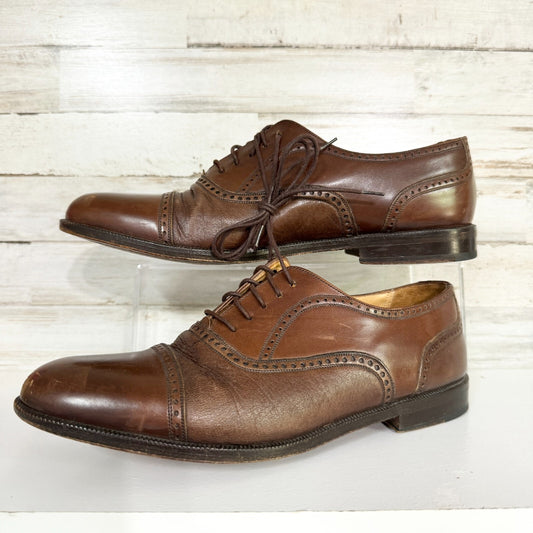 MEZLAN Dress Shoes Mens Size 9 Brown Leather Lace Up Cap Toe Oxfords Laced