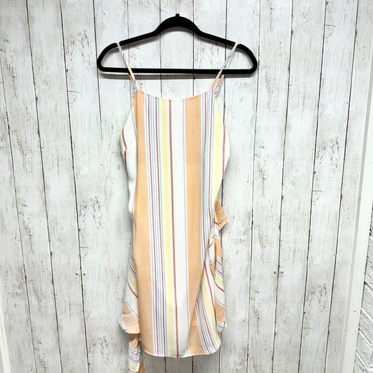Altar'd State Dress Women Size M Faux Wrap Striped Mini Ruffled Layered Light