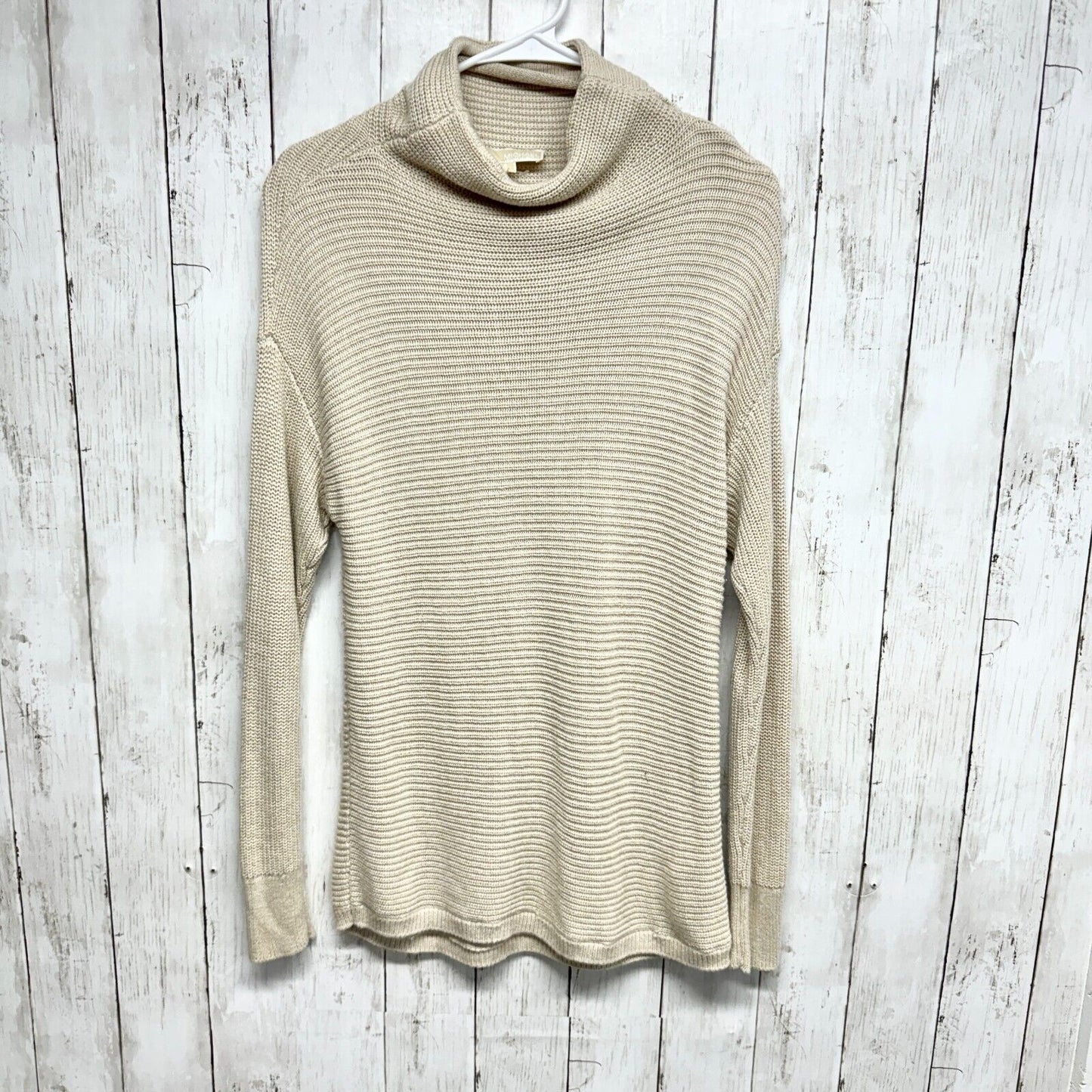 MICHAEL MICHAEL KORS Sweater Women Size S Turtle Neck Ivory Long Sleeve Knit Top