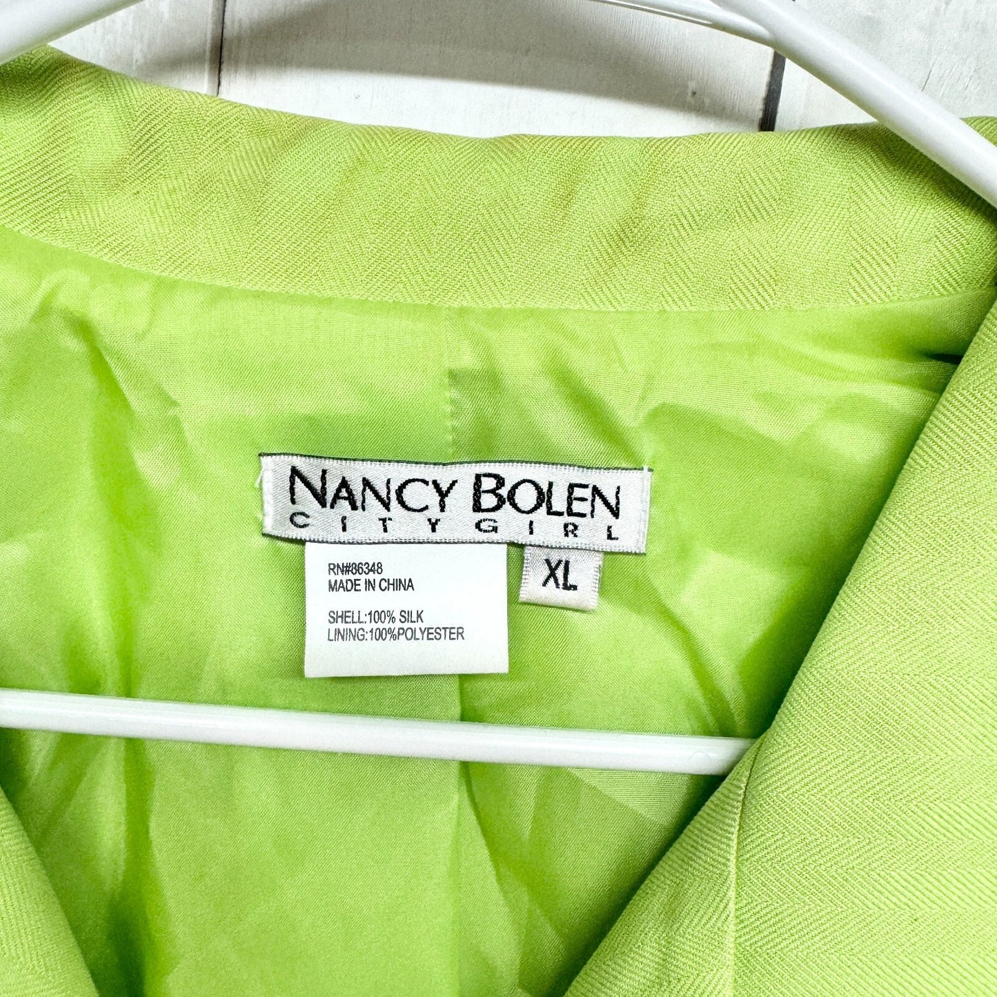 Chico's Jacket Women Size XL Button Bright Green Metallic Thread Windbreaker