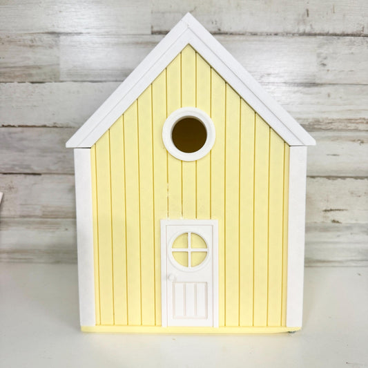 Handmade Custom Yellow Birdhouse – 3D Printed Garden Decor, Unique Outdoor Gift, Eco-Friendly Design for Porch or Backyard Charm