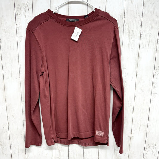 SCOTCH & SODA Sweater Men Size M Crewneck Long Sleeve Red Cotton Straight Hem