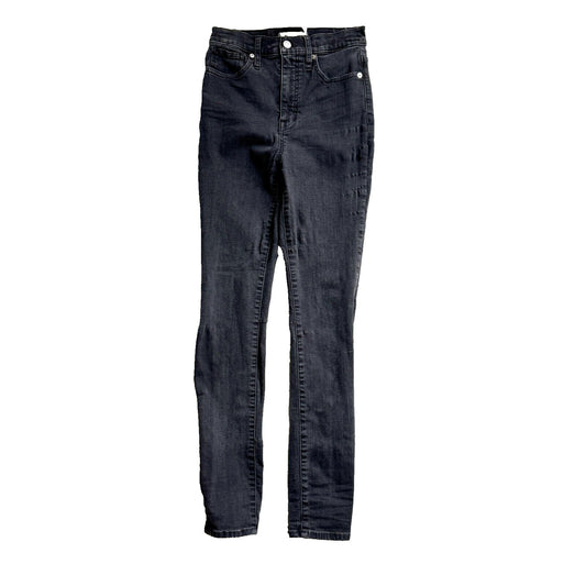 Madewell  High Rise Black Solid Ankle 5 Pocket Skinny Jeans Size 25 11”