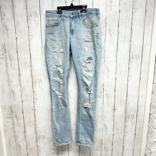 SCOTCH & SODA Jeans Mens Size 28/32 Distressed Skim Low Rise Light Wash Ripped