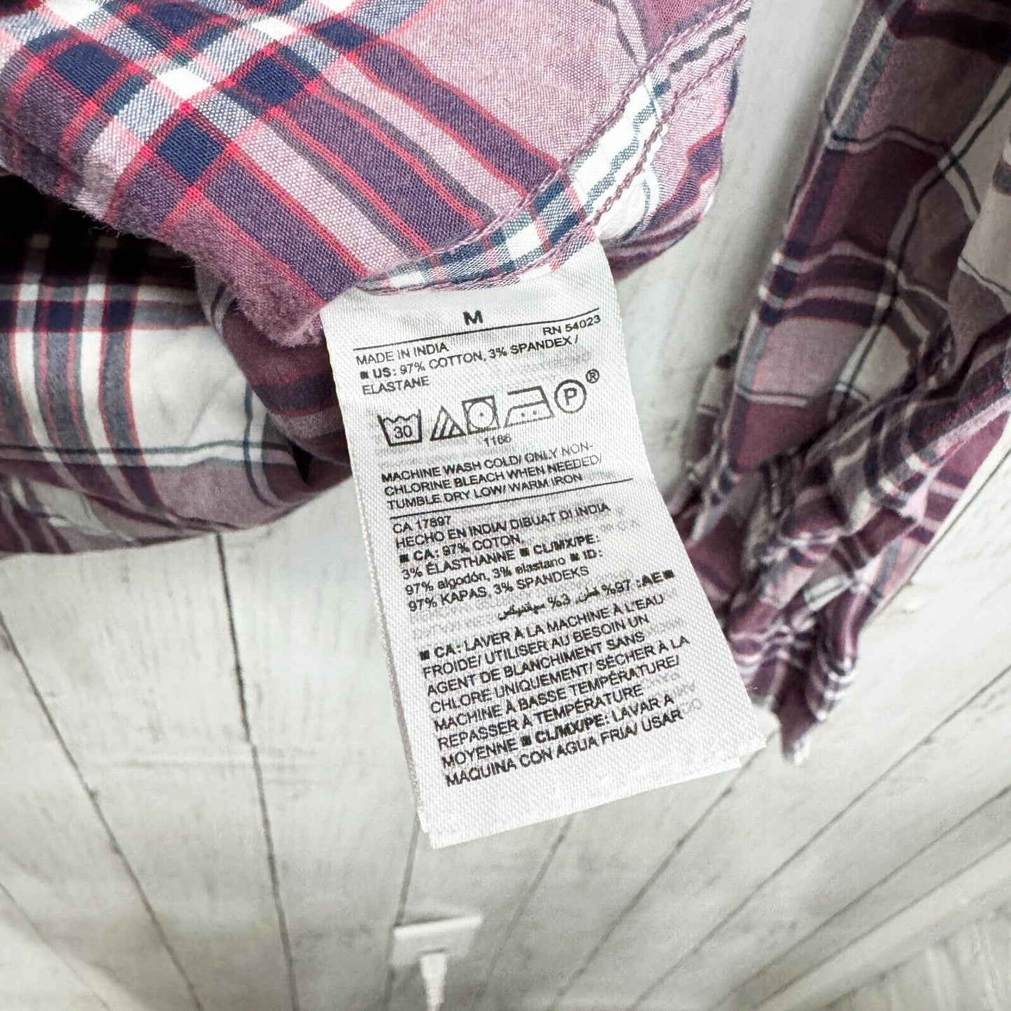 OLD NAVY Button Down Men M Plaid Long Sleeve Collared Cotton Fall Lumberjack