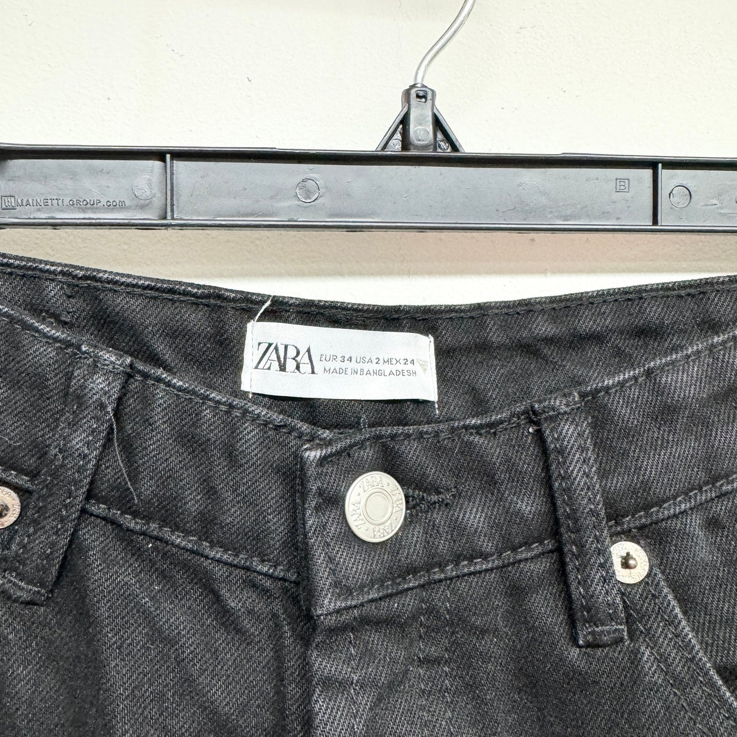 Zara Women Wide Leg High Waisted Black Jeans Size 2