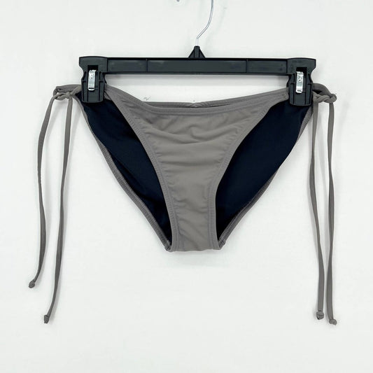 PILYQ Women Grey Tie Sides Polymaide Swim Bottom Size Large
