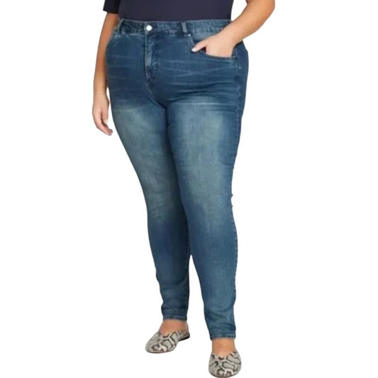 Universal Standard Women's Faded Blue Medium Mid Rise Skinny Jeans - Size 32