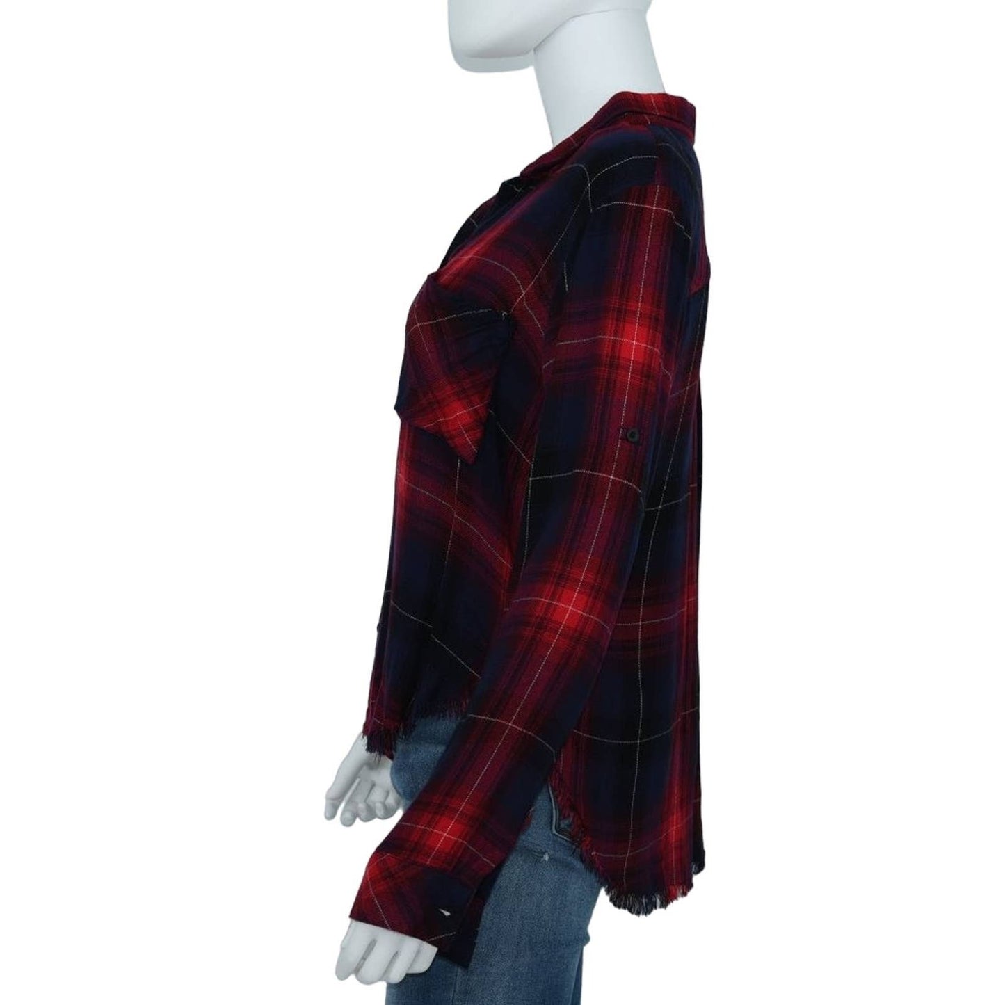 Cloth & Stone Women's Yukon Red Plaid Double Pocket Front Button Down Size Small