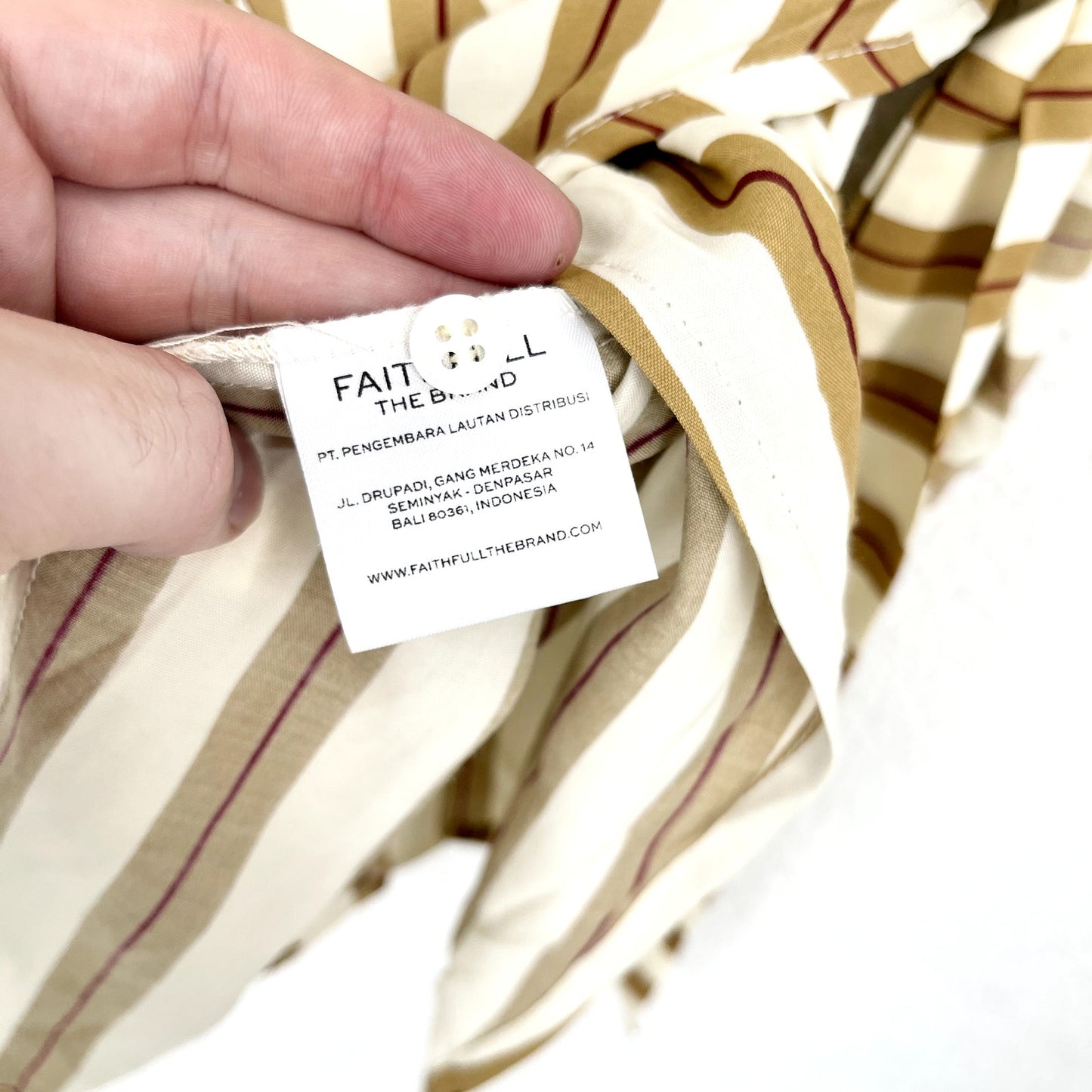 Faithfull Women's Kara Tan and White Striped Tank Mini Wrap Summer Dress Size 6