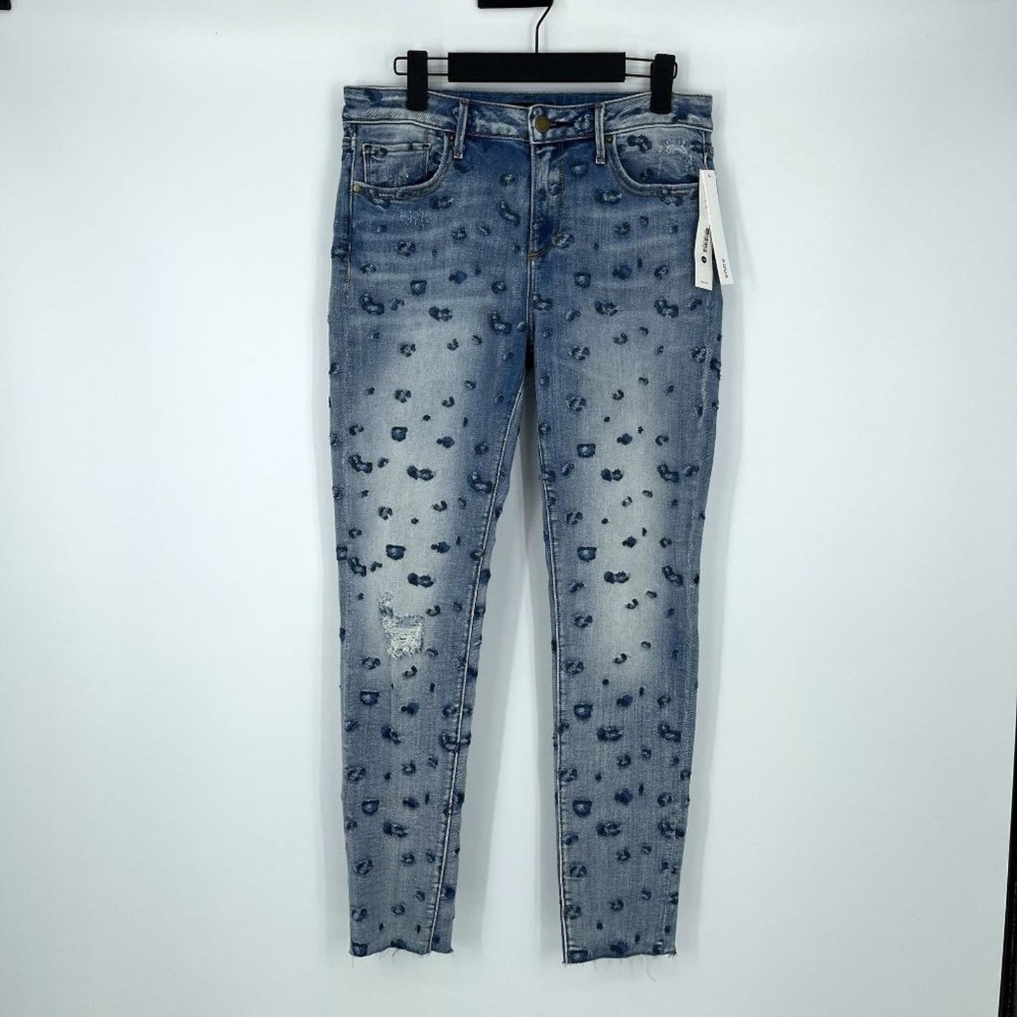 Aqua Womens Blue Distressed Medium Wash 5 Pocket Design Skinny Jeans Size 28