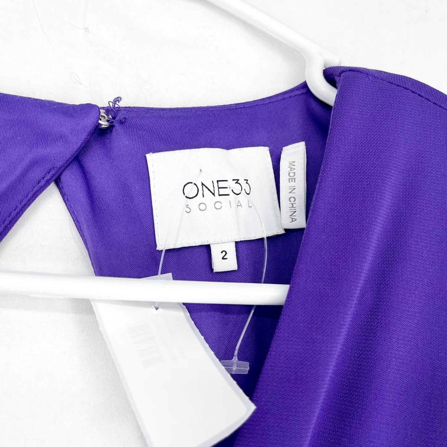 One33 Social High-Low Draped V-Neck ruffle Gown in purple women’s size 2