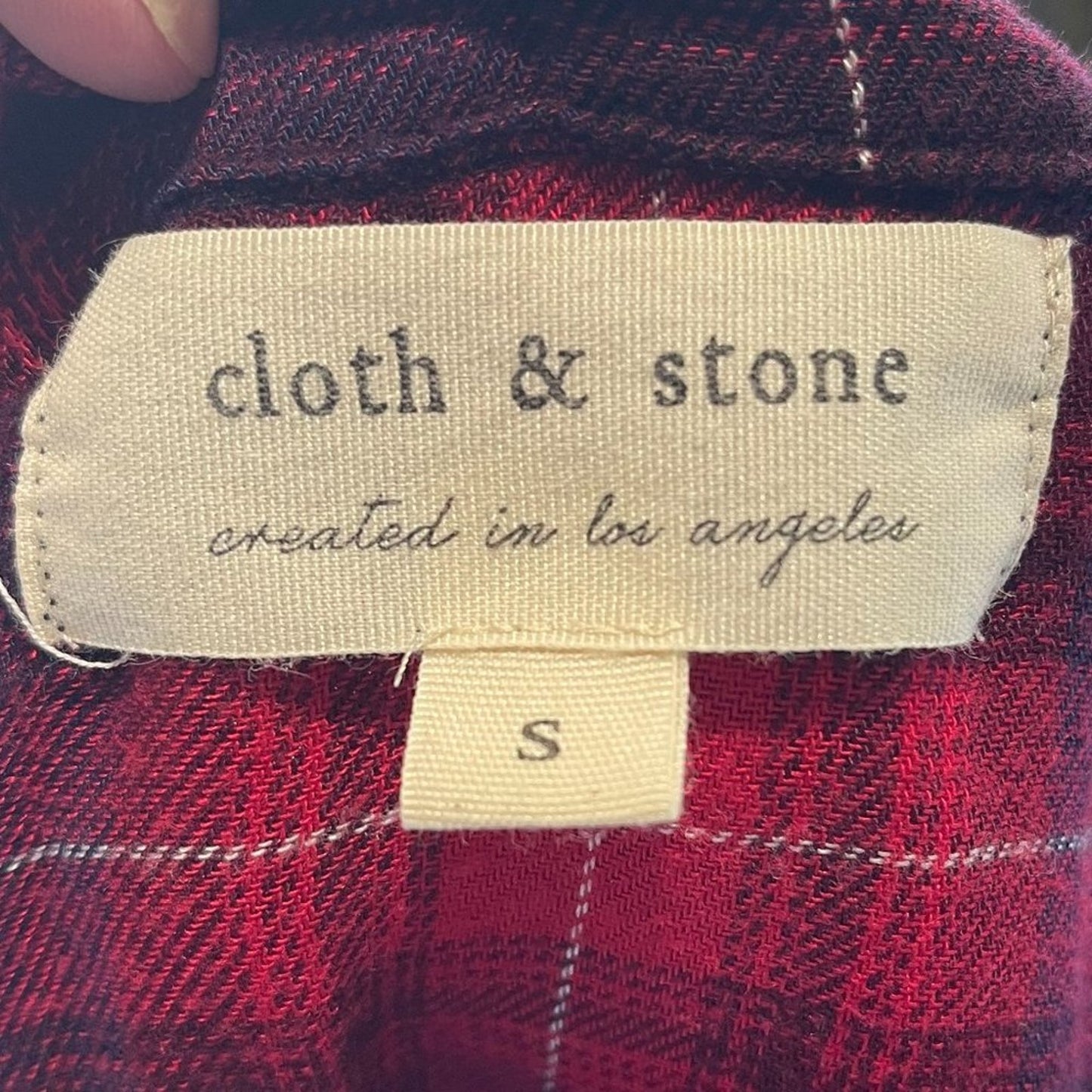 Cloth & Stone Women's Yukon Red Plaid Double Pocket Front Button Down Size Small