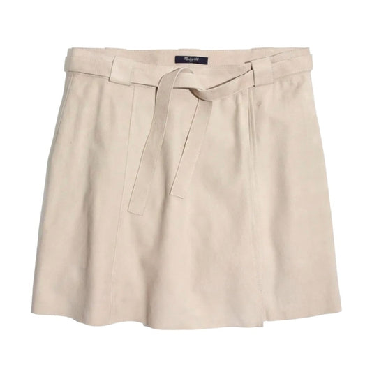 Madewell Women’s Faux Tan Suede Mini Leather Wrap Skirt Size 2