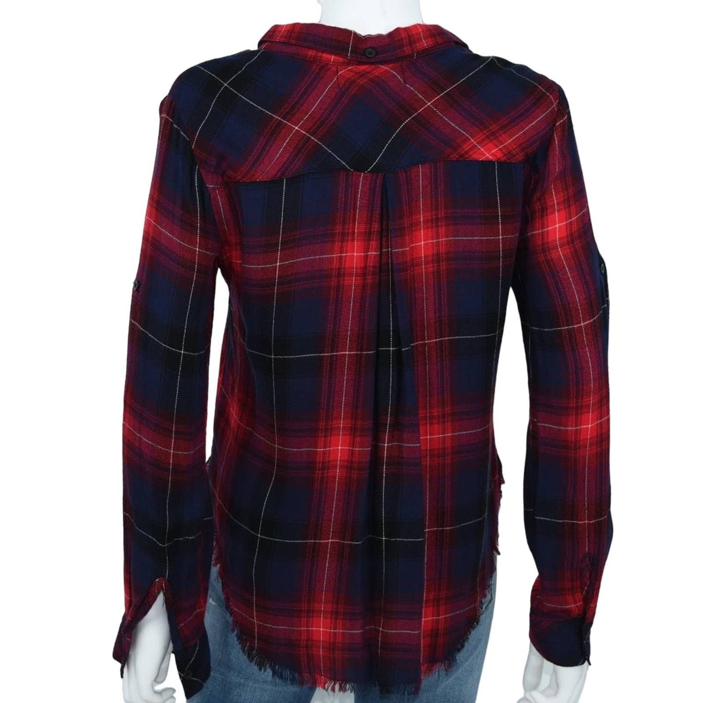 Cloth & Stone Women's Yukon Red Plaid Double Pocket Front Button Down Size Small