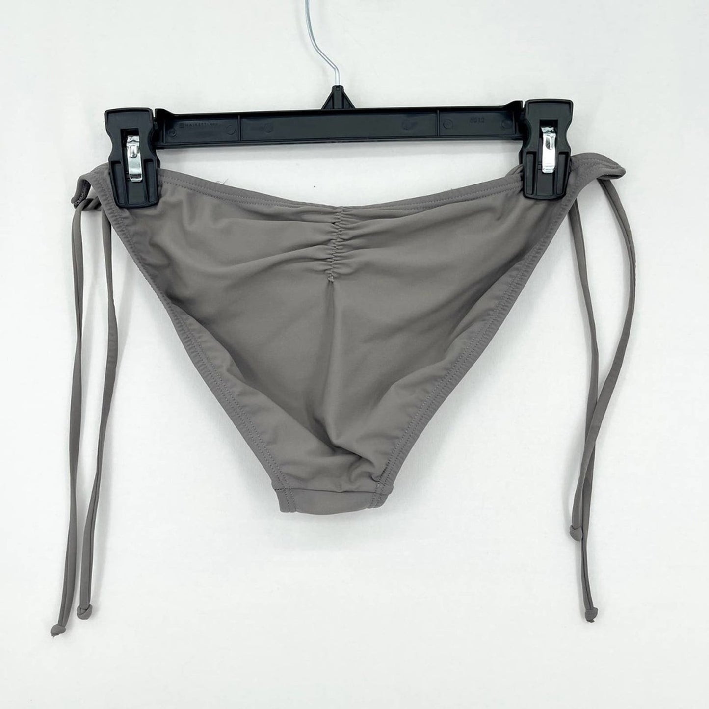 PILYQ Women Grey Tie Sides Polymaide Swim Bottom Size Large