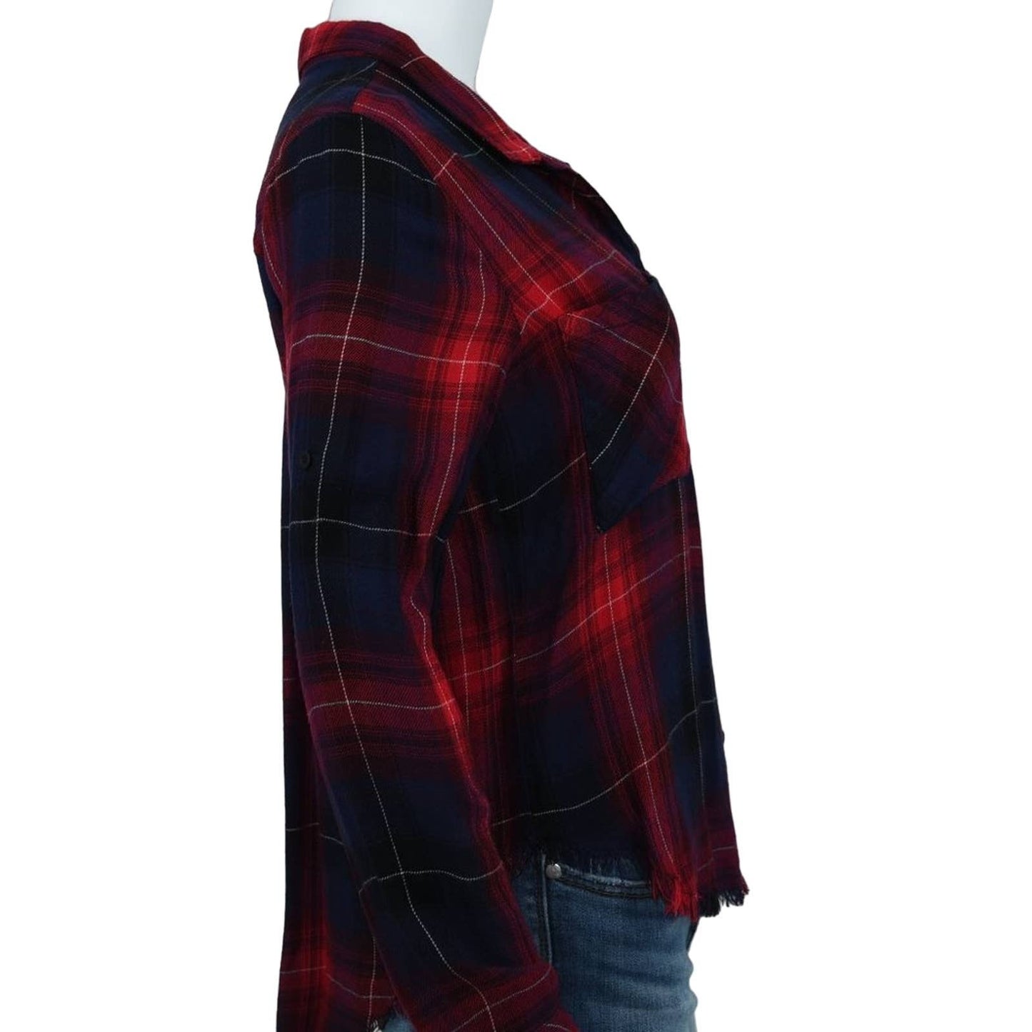 Cloth & Stone Women's Yukon Red Plaid Double Pocket Front Button Down Size Small