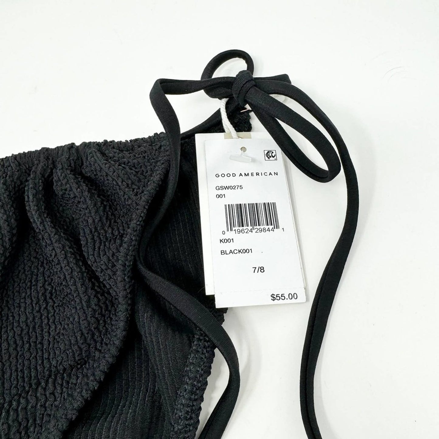 Good American Women Black Always Fit Tiny Ties Bikini Bottom Swim Size 4X/5X