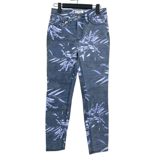 Free People Womens Blue Bamboo Mid Rise Ankle Cut Skinny Jeans Size 26