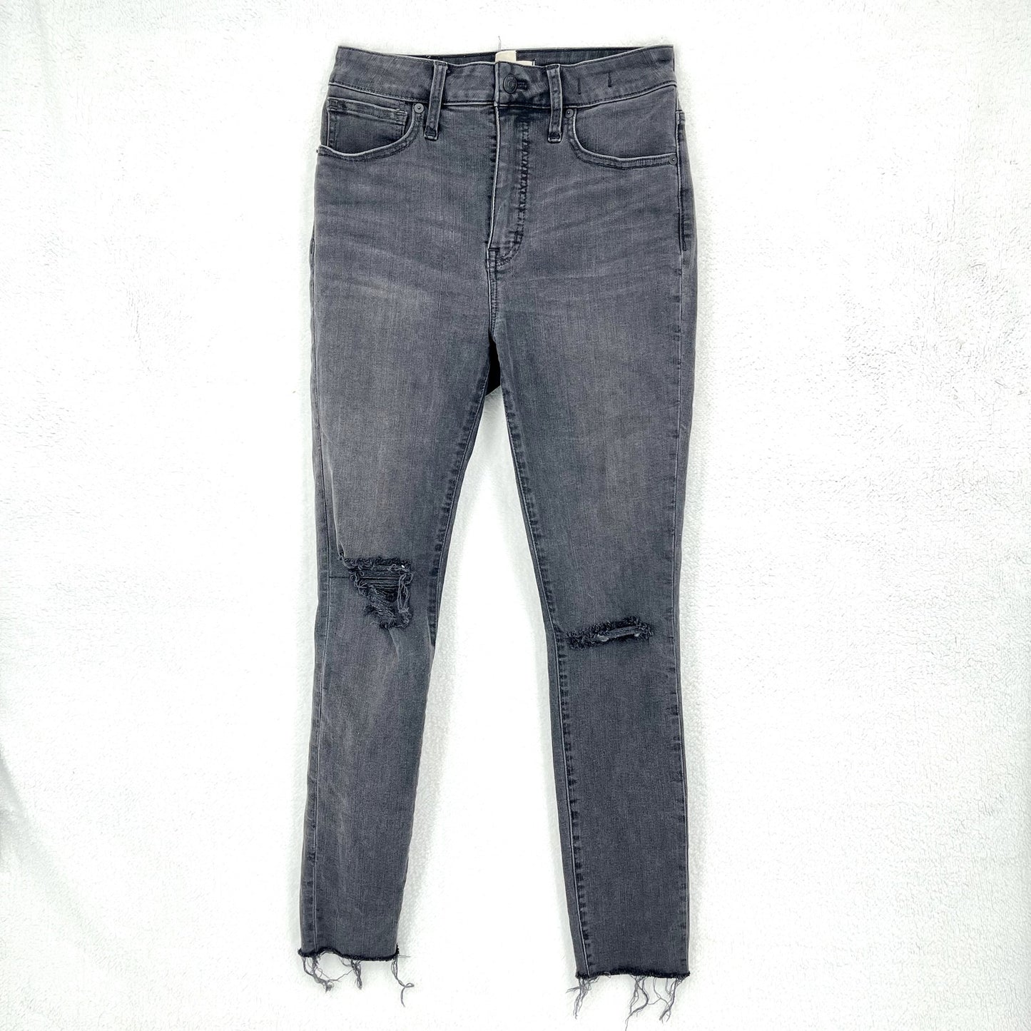 Madewell Women's Curvy High-Rise Distressed Dark Wash Skinny Jeans - 27