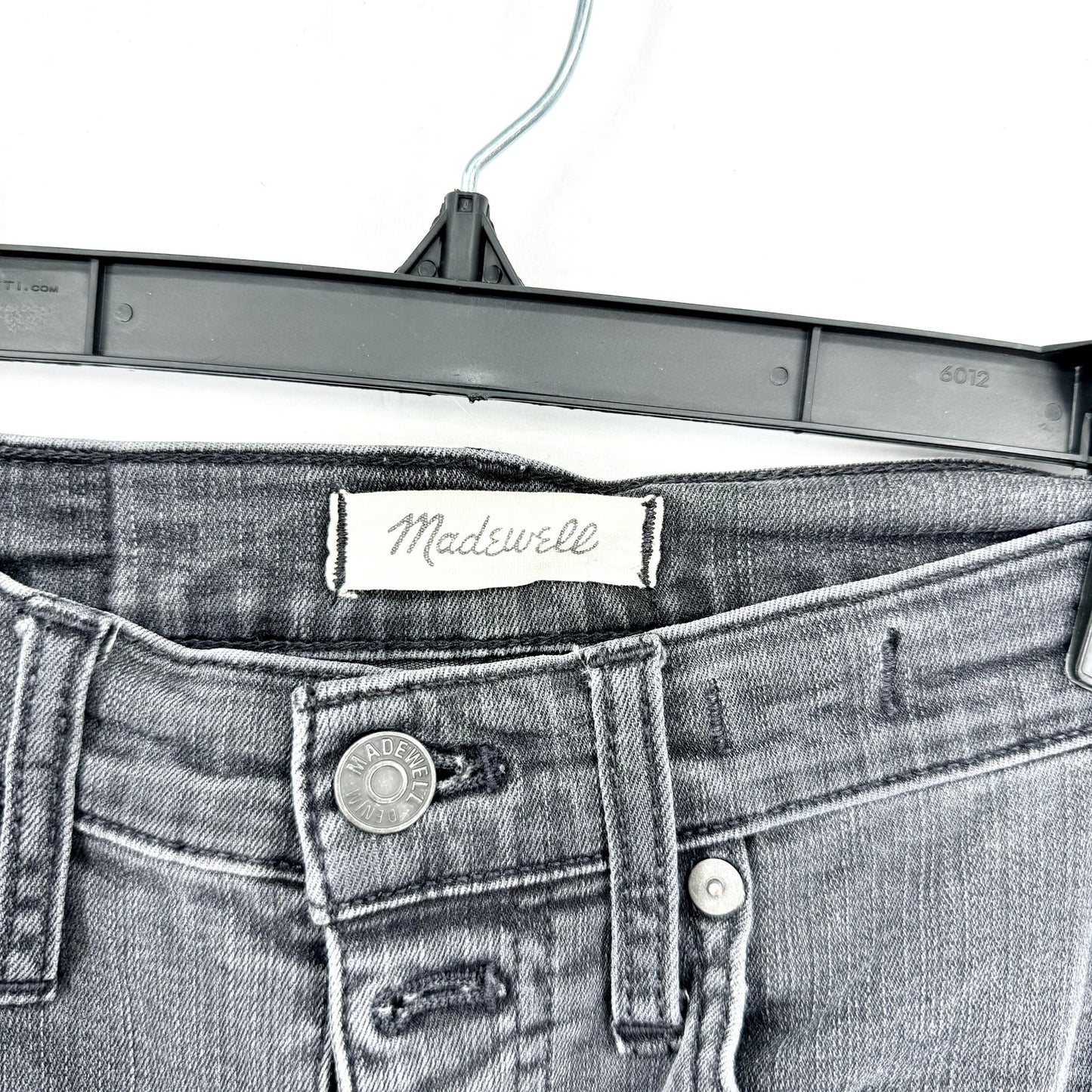 Madewell 10” High Rise Skinny Jeans Stretch Cotton Black Denim Ankle Crop Sz 25